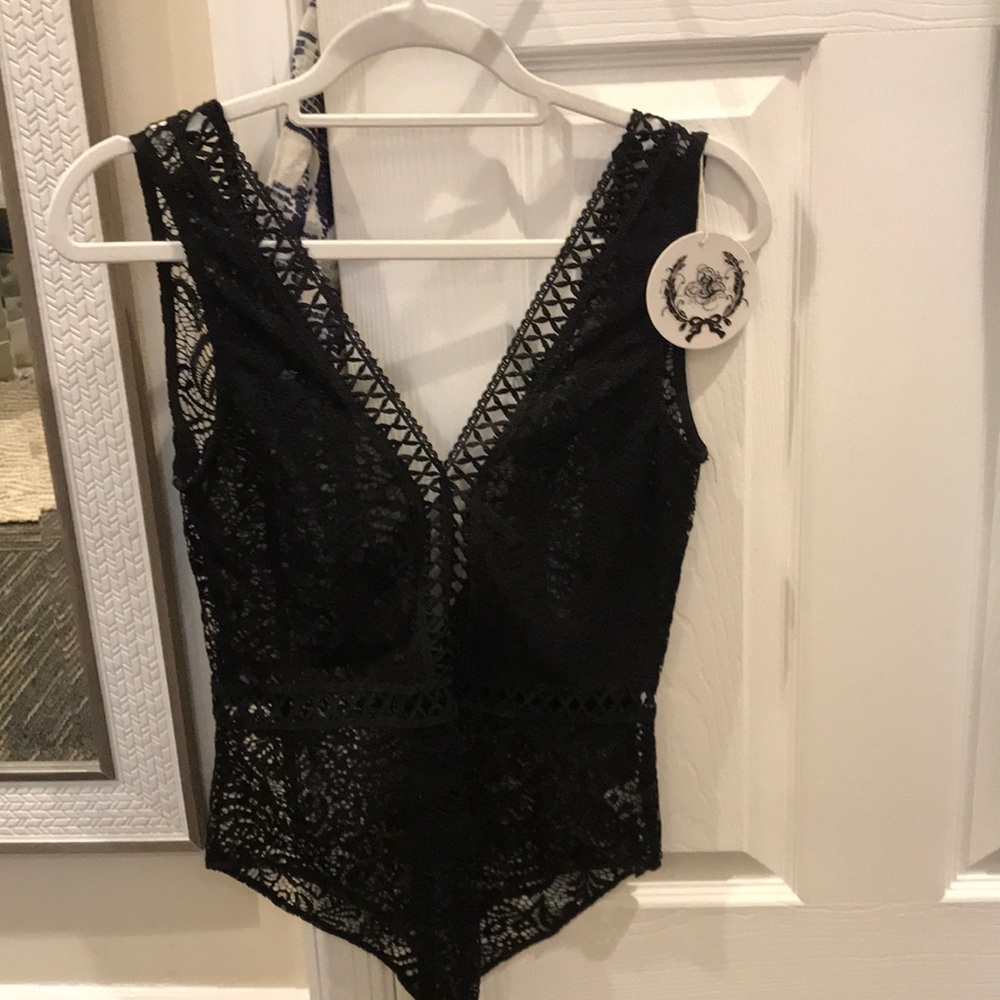 Black lace bodysuit